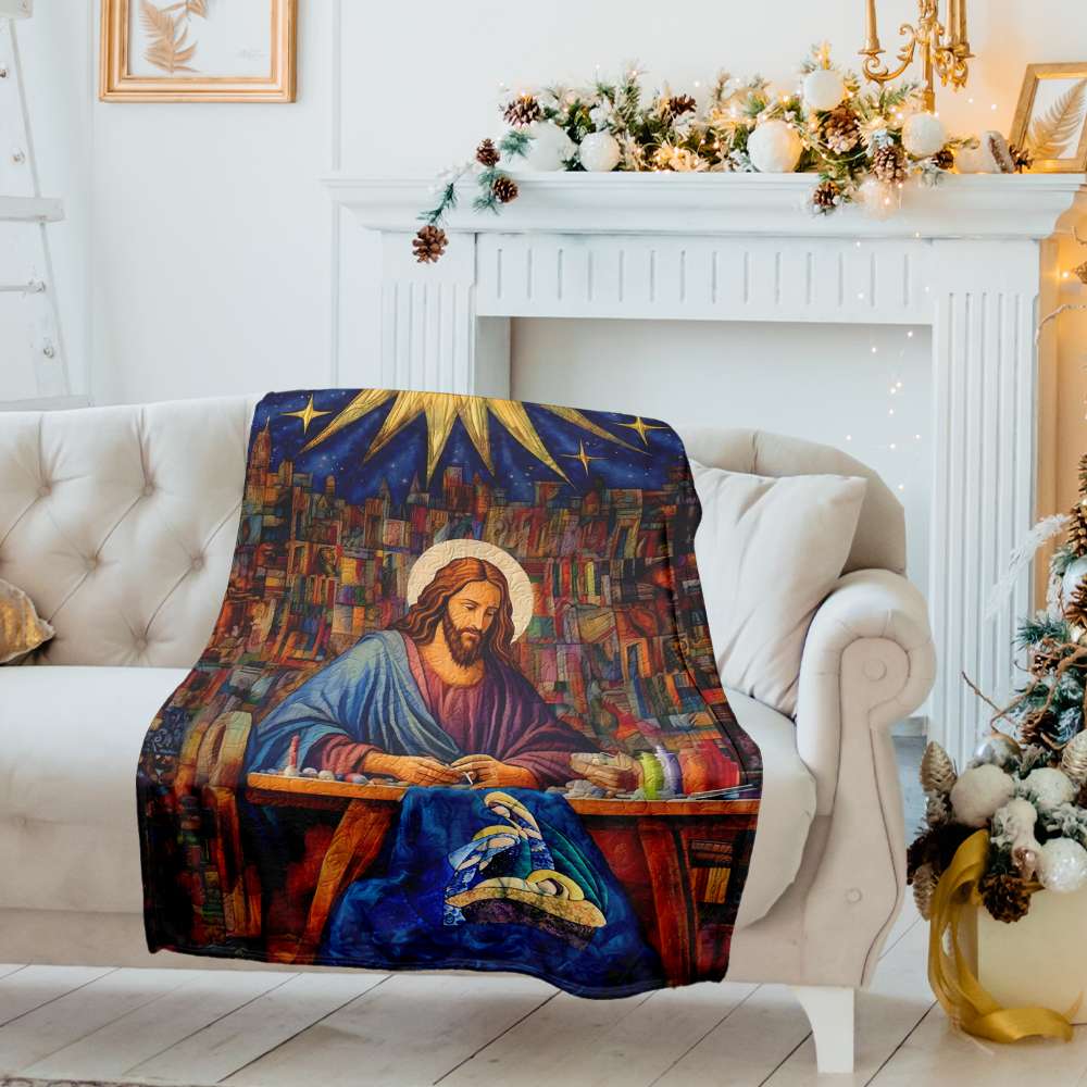 Jesus Christ Quilting Blanket, Gifts For Christian Quilter 02QHLU110924-Homacus