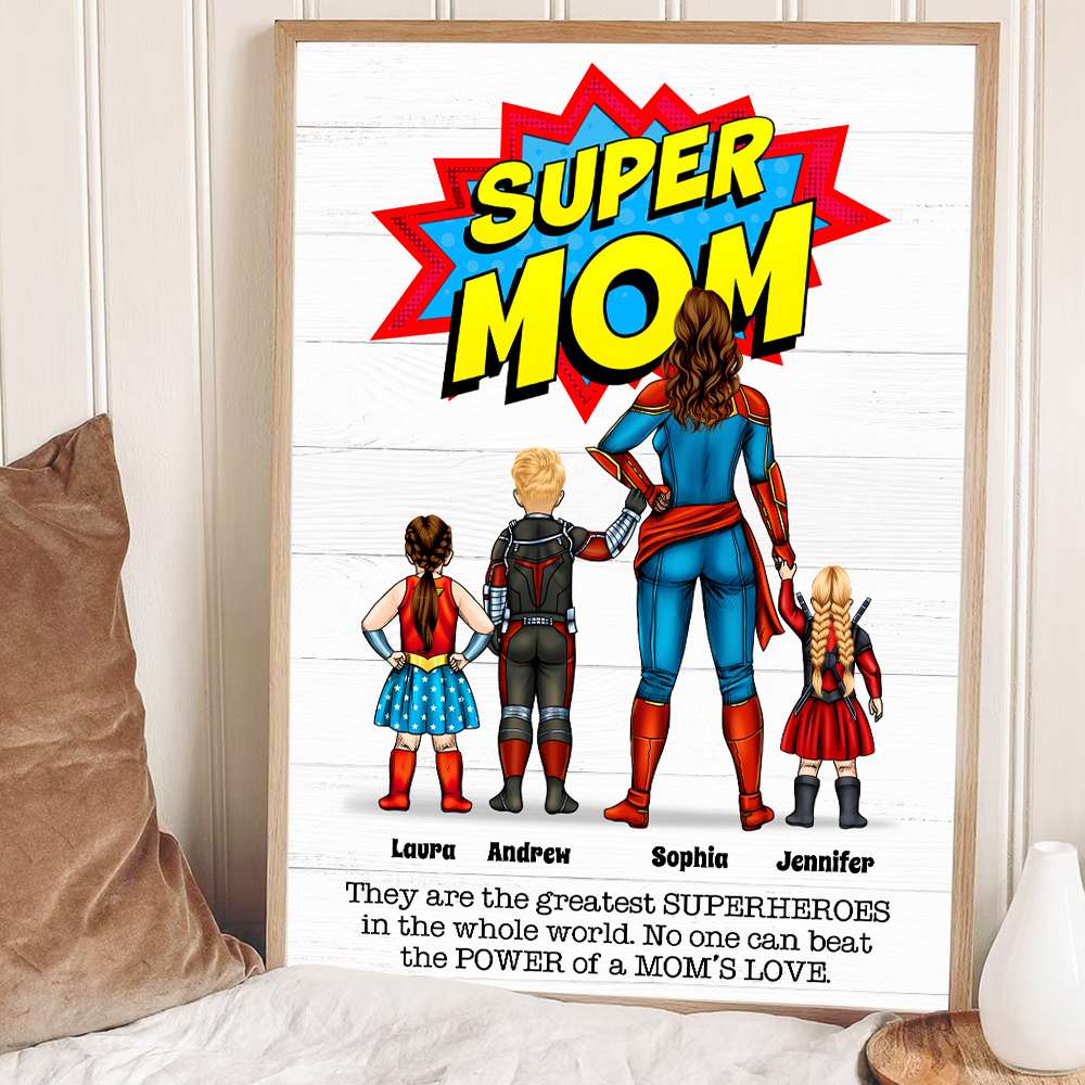 Personalized Gifts For Mom Canvas Print Super Mom-Homacus