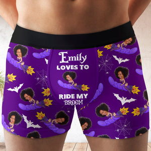 Custom Photo Gifts For Halloween Men's Boxers Loves To Ride My Broom 01xqdc050824-Homacus