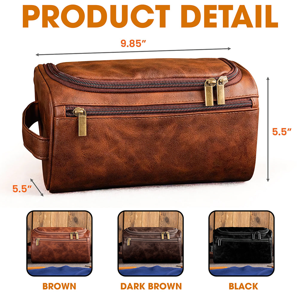 Personalized Gifts For Semi Truck Lovers Leather Toiletry Bag 04huqn060325-Homacus