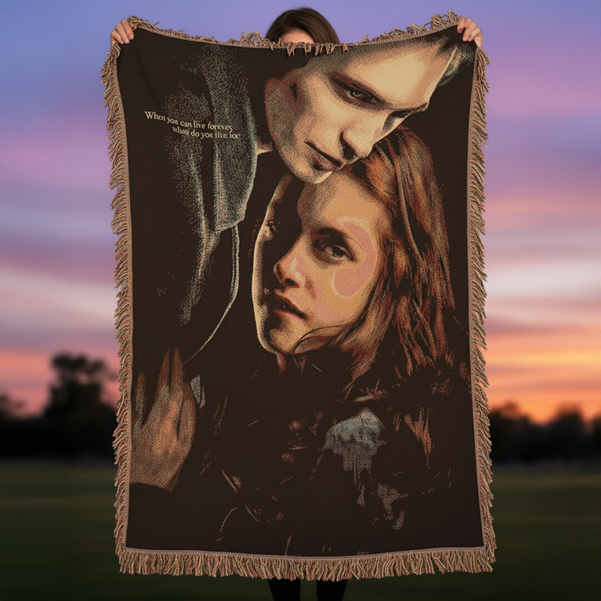 Moonlight Couples Woven Blanket - Personalized Gift For Couple 123laxx180725-Homacus