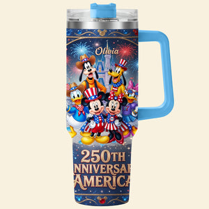 Celebrate America 250th Anniversary Colorful 40oz Tumbler With Handle - Personalized Gifts For Patriots 02tyta190626