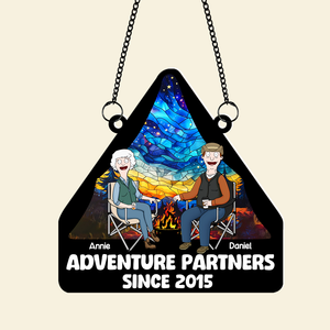 Personalized Anniversary Gifts For Travel Couple Window Hanging Suncatcher Adventure Partners 01KALU120225PA-Homacus