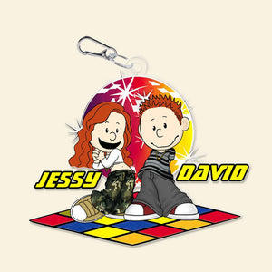 Personalized Gifts For Couple Acrylic Keychain Y2K Style Disco 01XQLU100125HG-Homacus