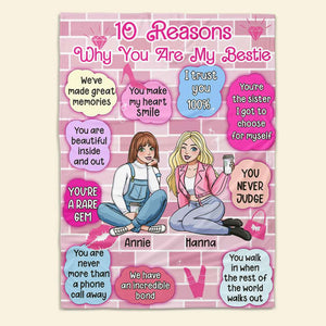 Personalized Gifts For Besties Blanket Reasons Why You Are My Bestie 04KALU031224HH-Homacus