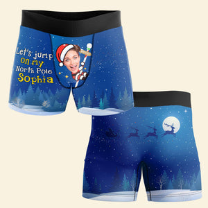 Custom Photo Gift For Couple, Let's Jump On My North Pole Man Boxer 02TOLU211024-Homacus