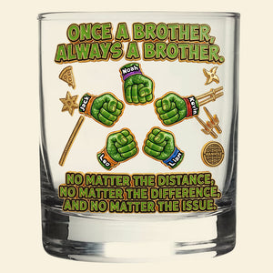 Unbreakable Brotherhood Round Glass - Personalized Gifts For Brothers 02NATA040626