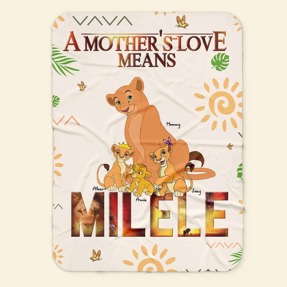 Personalized Gifts For Mom Lion Blanket - A Mother's Love Means MILELE 02OHLU110325-Homacus