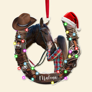 Custom Photo Gifts For Horse Lovers Christmas Acrylic Ornament 03OHLU141124-Homacus