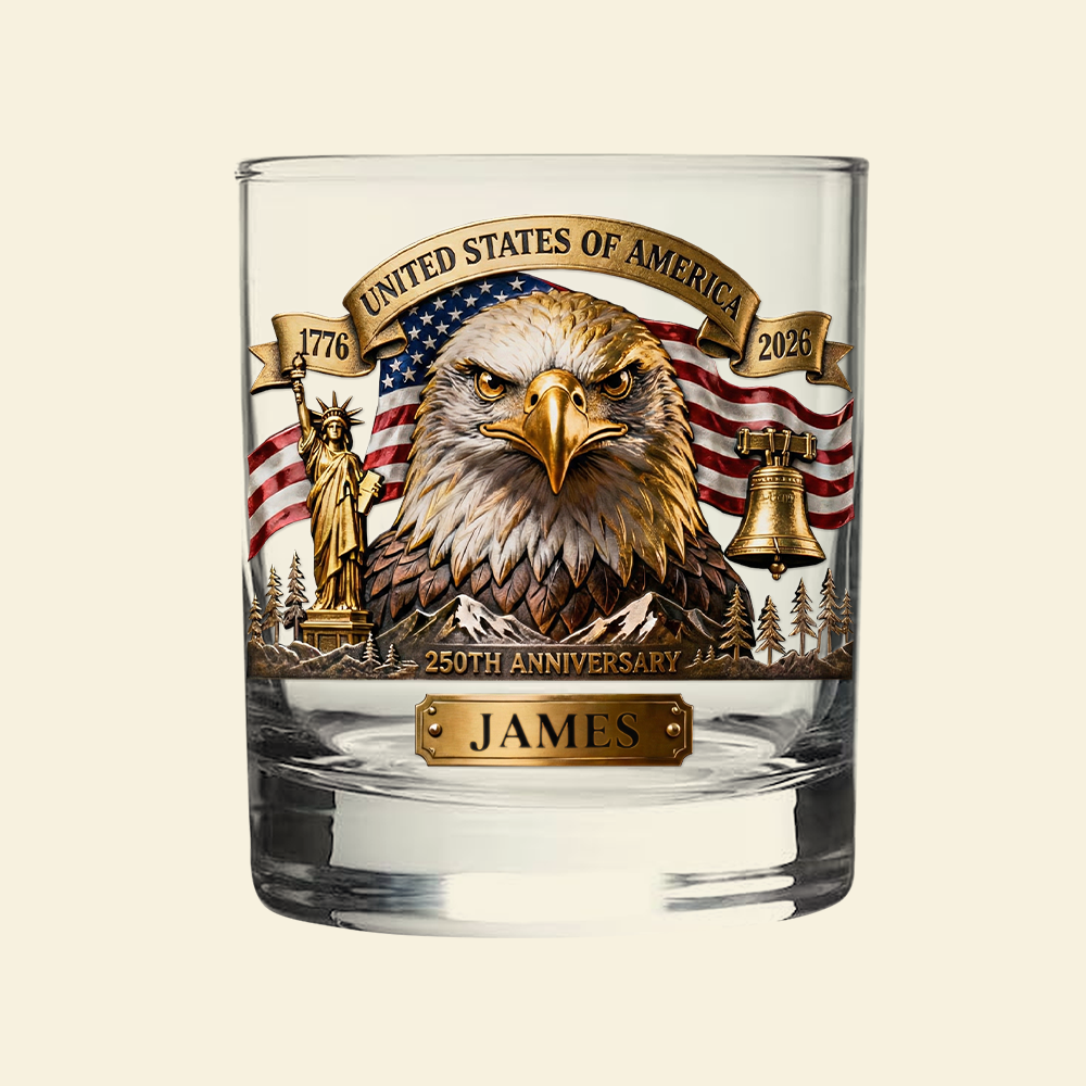 Veteran Personalized 11oz Round Glass - Personalized Gifts For Military Drinking Glass 02NATA280126-Homacus