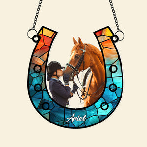 Personalized Custom Photo Gifts For Horse Lovers Suncatcher Ornament 03OHLU181124-Homacus