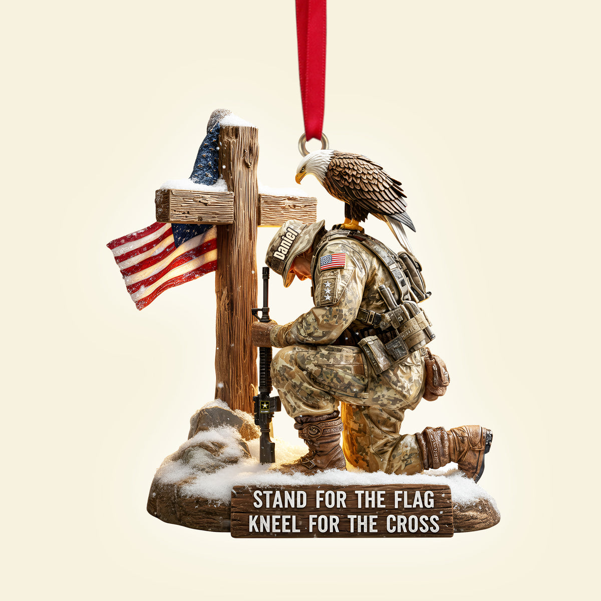 Faithful Warrior Christmas Ornament - Personalized Gift For Veteran 04TGLU151025-Homacus