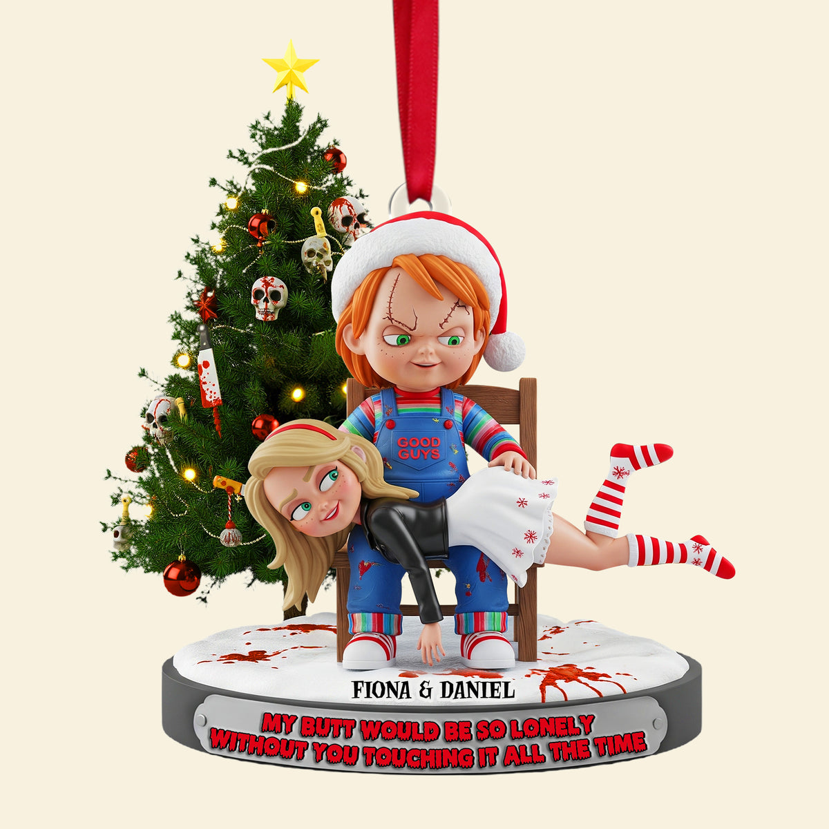 Mischievous Doll Couple Ornament - Personalized Christmas Gifts For Couple 01NALU090925-Homacus
