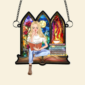 Personalized Gift For Book Lovers Suncatcher Ornament Reading Book Girl 01OHLU311224TM-Homacus