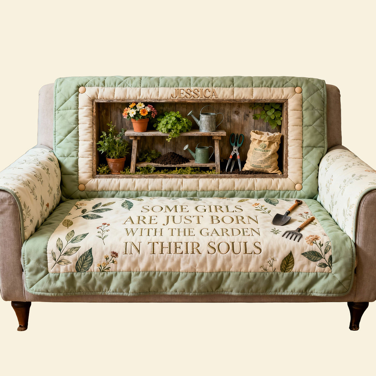 Gardening Quilted Sofa Cover - Personalized Gifts For Garden Lovers 01kita260126-Homacus