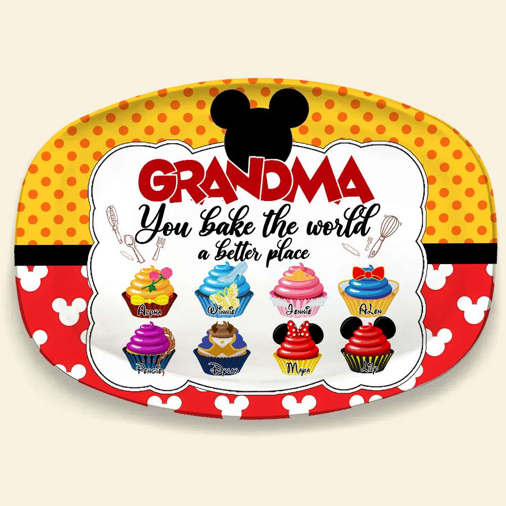 Personalized Gifts For Grandma, Sweet Cupcakes Christmas Resin Plate 03TOLU011124-Homacus