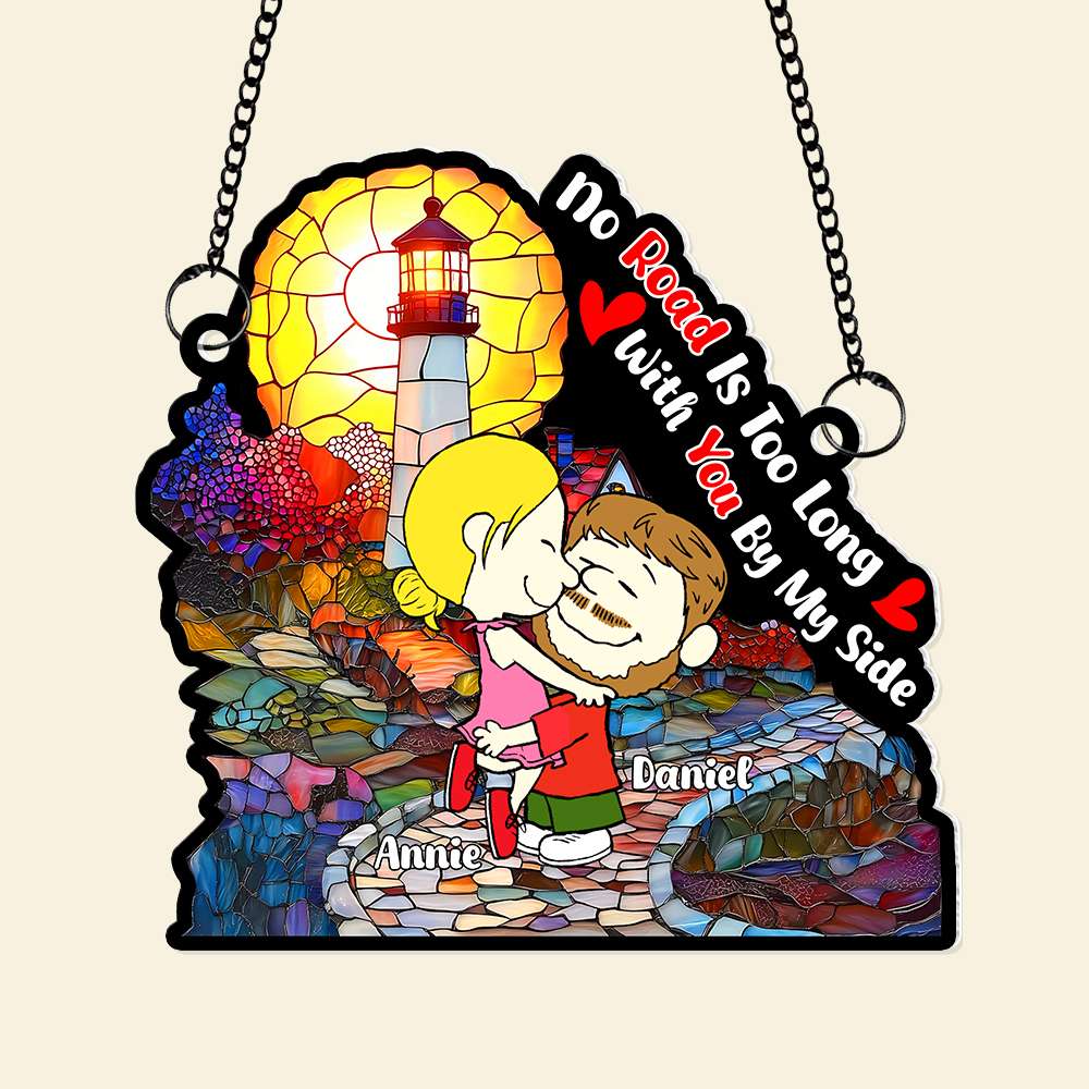 Personalized Gifts For Couples Suncatcher Ornament Hugging Cartoon Couple 01KALU110125HG-Homacus