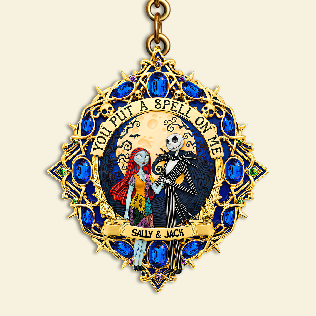 Gothic Skeleton Couple Keychain - Personalized Gifts For Couple 02HULU300825-Homacus