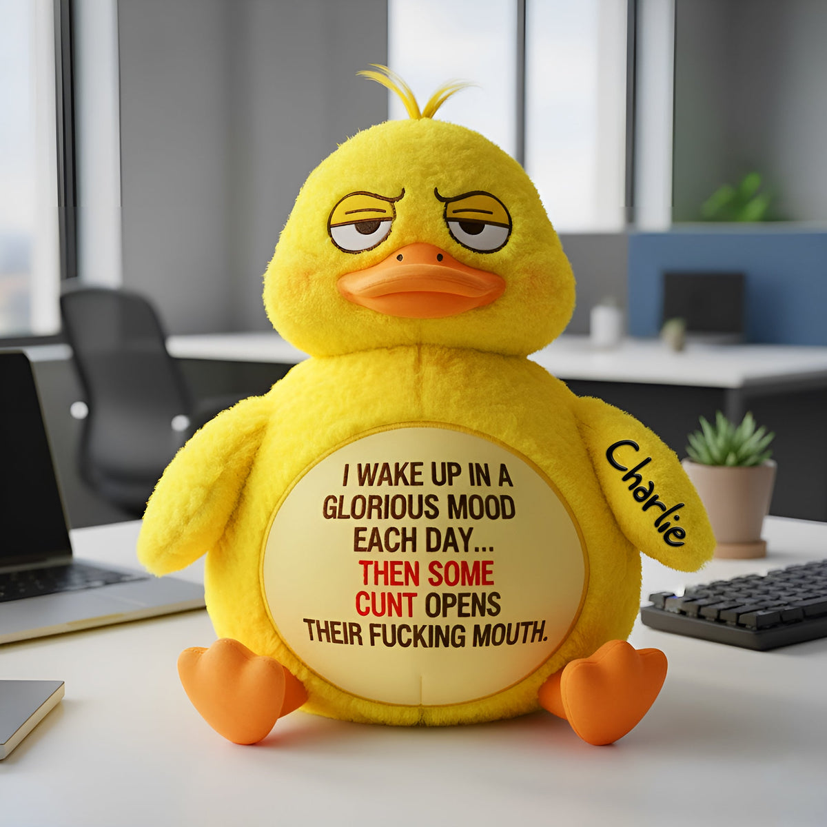 Grumpy Duck Shaped Pillow - Personalized Gifts For Officers 06TOLU151125-Homacus