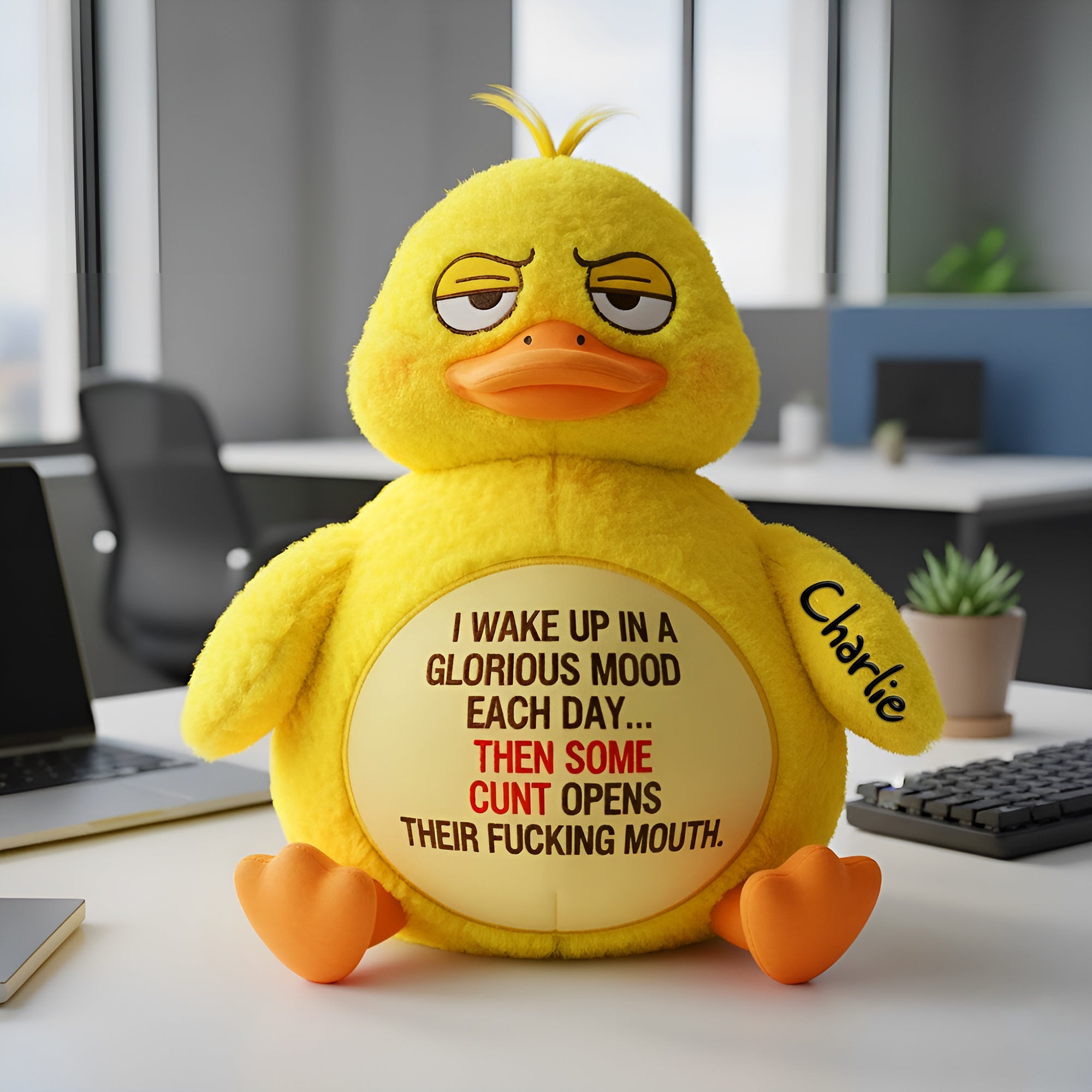 Grumpy Duck Shaped Pillow - Personalized Gifts For Officers 06TOLU151125-Homacus