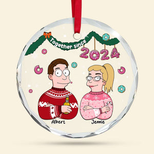 Personalized Gifts For Couple Christmas Crystal Ornament 03TOLU301024HG-Homacus