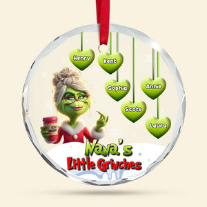 Grandma Ornament - Green Monster - Personalized Gifts For Nana, Gigi With Little Hearts-Homacus