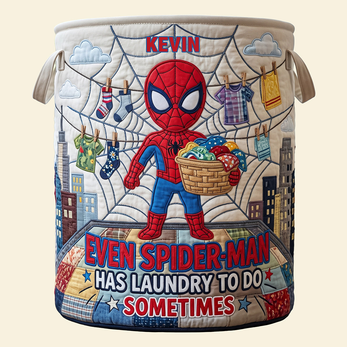 Funny Quilted Laundry Basket - Personalized Gifts For Kids 01HUTA040826-Homacus