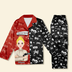 Personalized Gift For Couples Button Up Pajama Set 01TOLU051224HG-Homacus