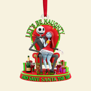Let’s Be Naughty Couple Ornament - Personalized Christmas Gifts For Couple 03OHLU090925-Homacus