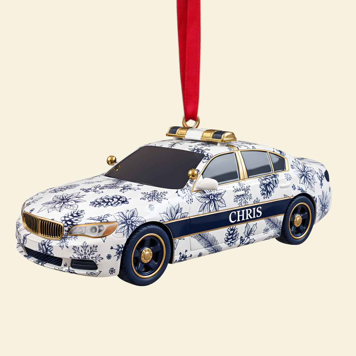 Christmas On Duty Police Car Ornament - Personalized Gifts For Police 02PGLU031025-Homacus