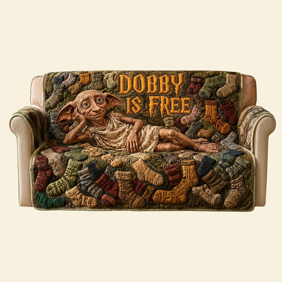 Chill Resting Elf Quilted Sofa Cover, Personalized Gifts 02qhta090726-Homacus