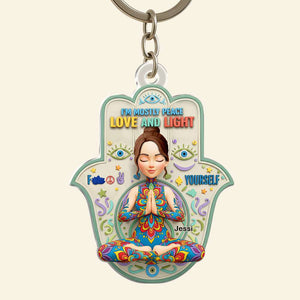 I’m Mostly Peace – Boho Soul Keychain - Personalized Gifts For Yoga Lovers 05NALU270625-Homacus