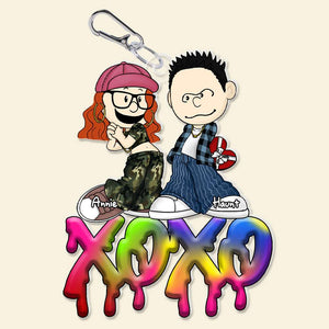 Personalized Gifts For Couples Keychain Y2K Style Cartoon Couple 04XQLU040125HG-Homacus