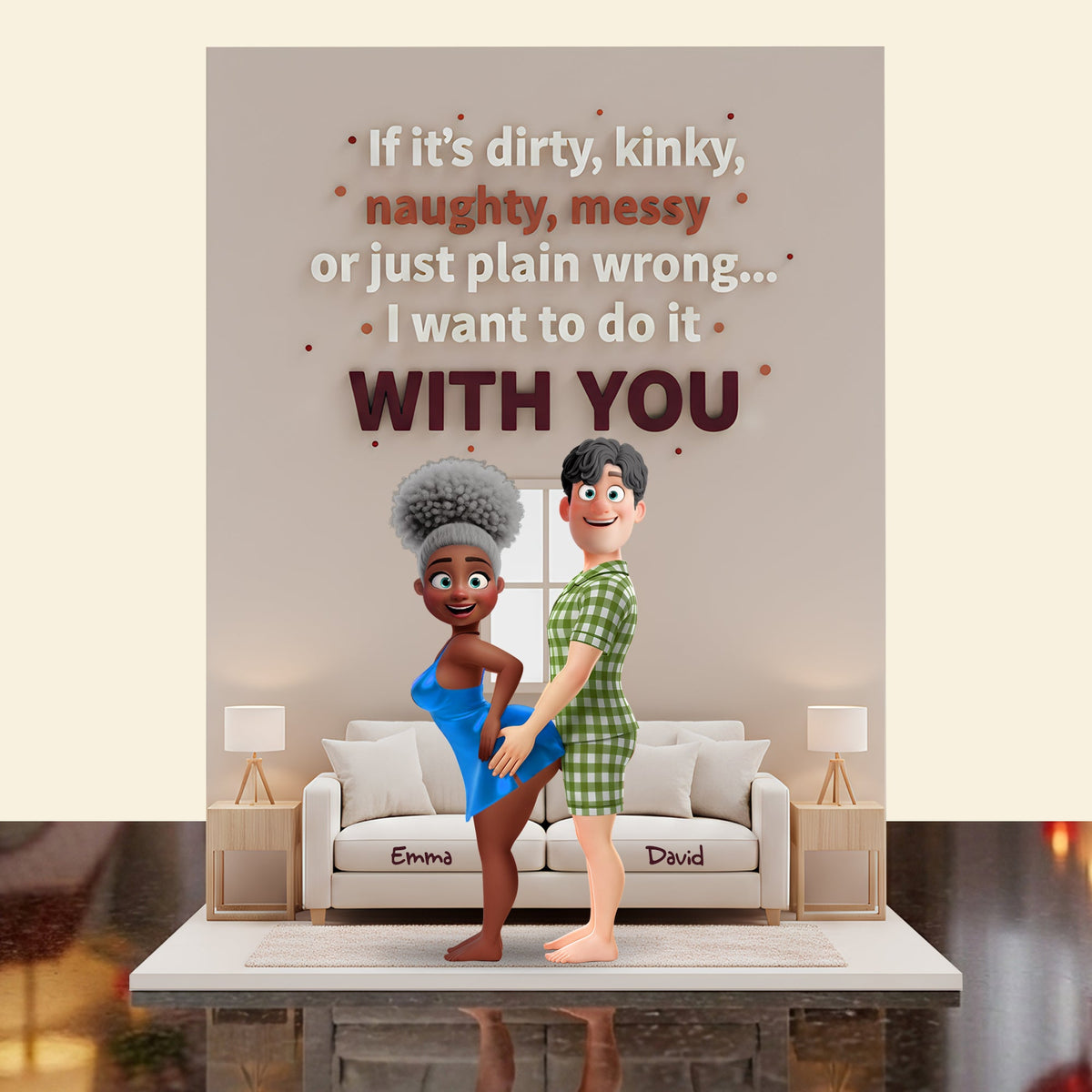 Playful Couple Acrylic Plaque - Personalized Gifts For Couples 01OHLU020226-Homacus