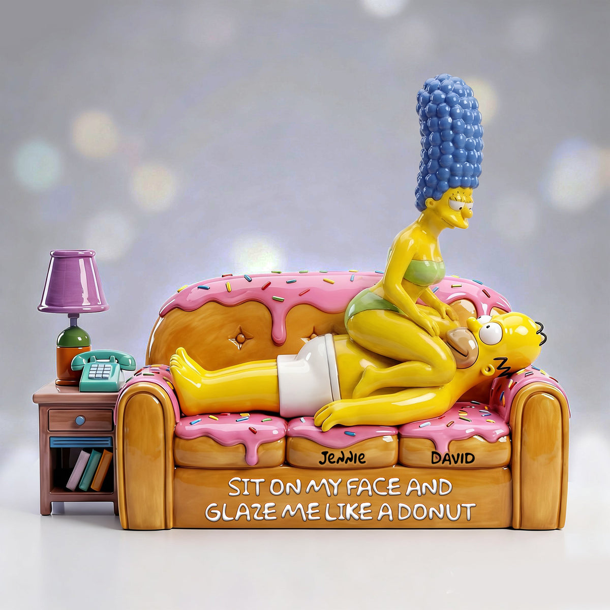 Couple On Donut Couch Acrylic Plaque - Personalized Gifts For Couple 02QHLU240126-Homacus