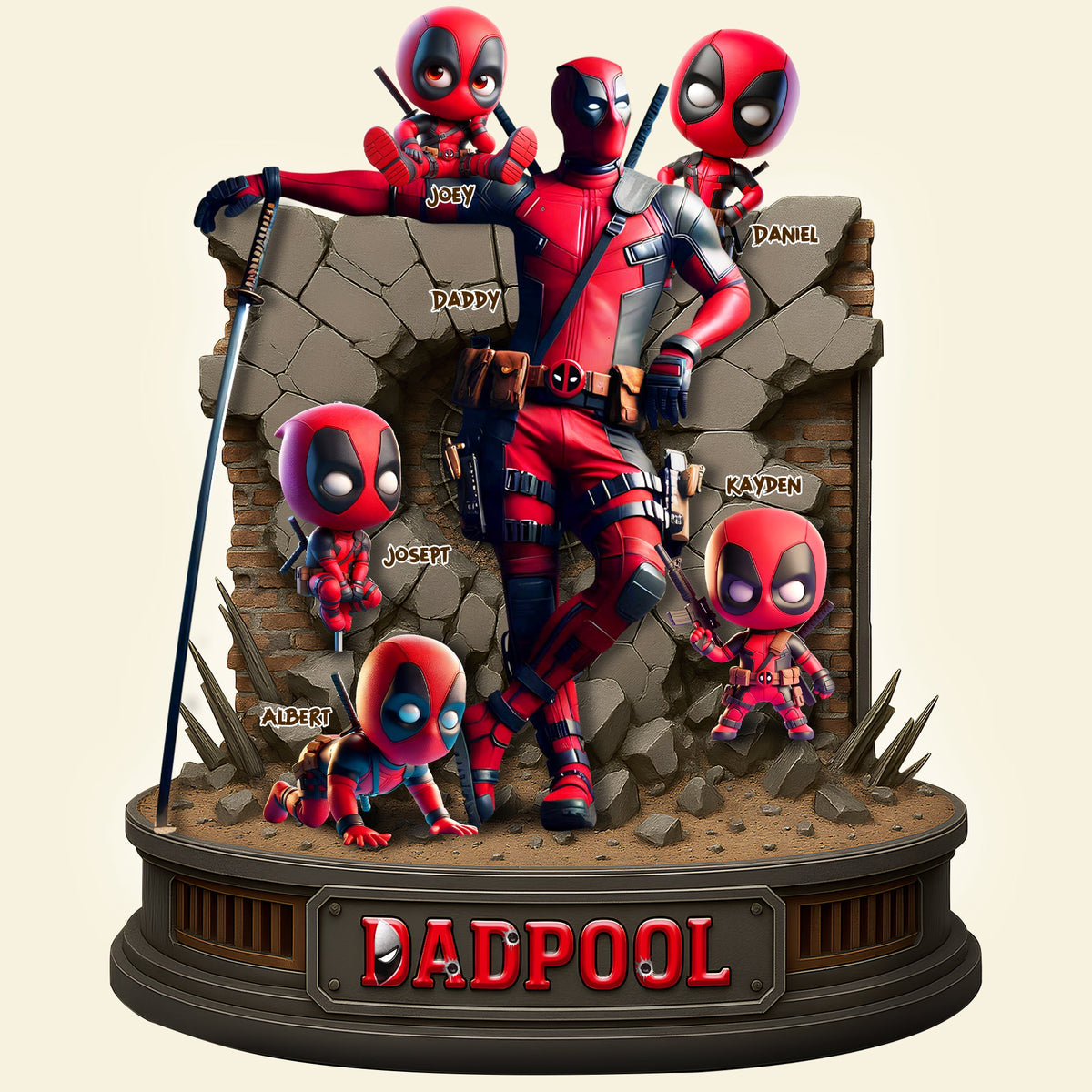 Cool Dad & Little Ones Acrylic Plaque - Personalized Christmas Gifts For Father 01OHLU050525-Homacus