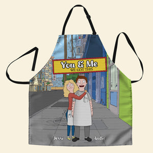 Personalized Gifts For Couple Apron Cartoon Lover 05XQLU251224HG-Homacus