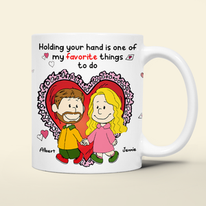 Personalized Gift For Couples Valentine White Mug Couple Holding Hand 01KALU261224DA-Homacus