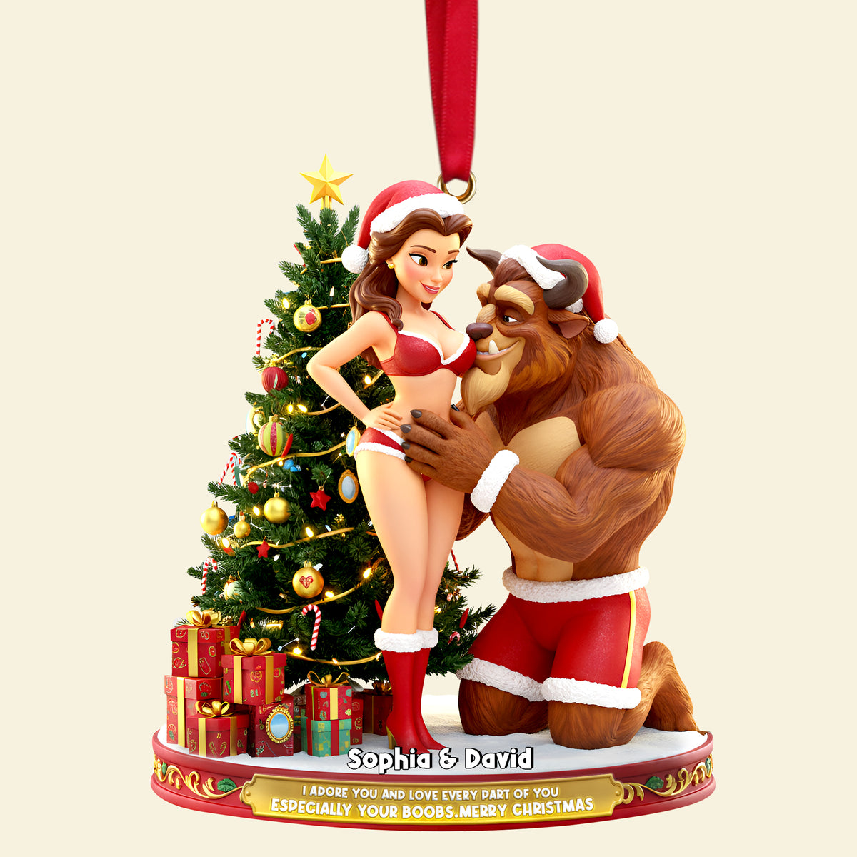 Playful Fairytale Couple Ornament - Personalized Gift For Couples 01OHLU201125-Homacus