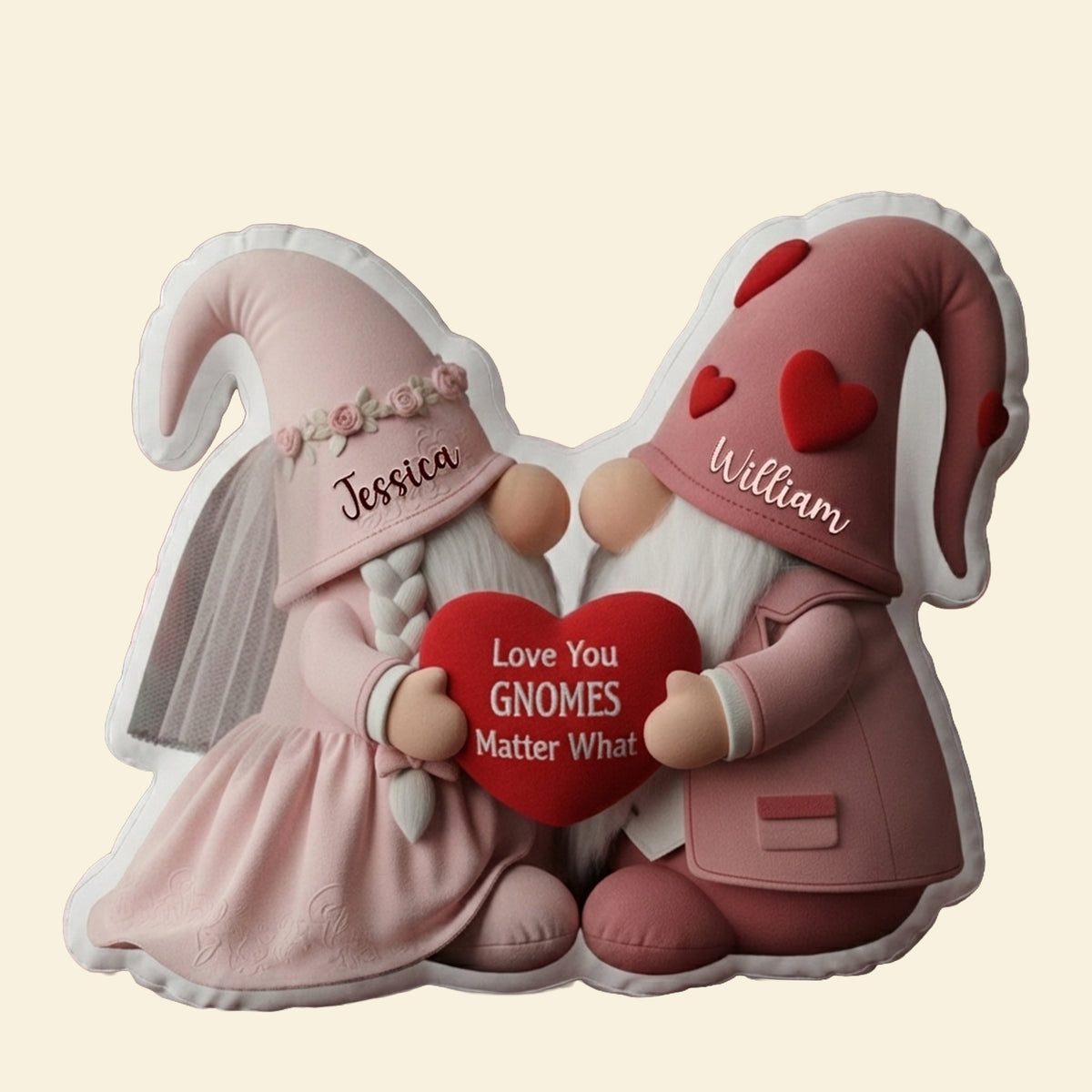 Sweet Gnome Romance Couples Pillow - Personalized Gifts For Couples 07HYLU261125-Homacus