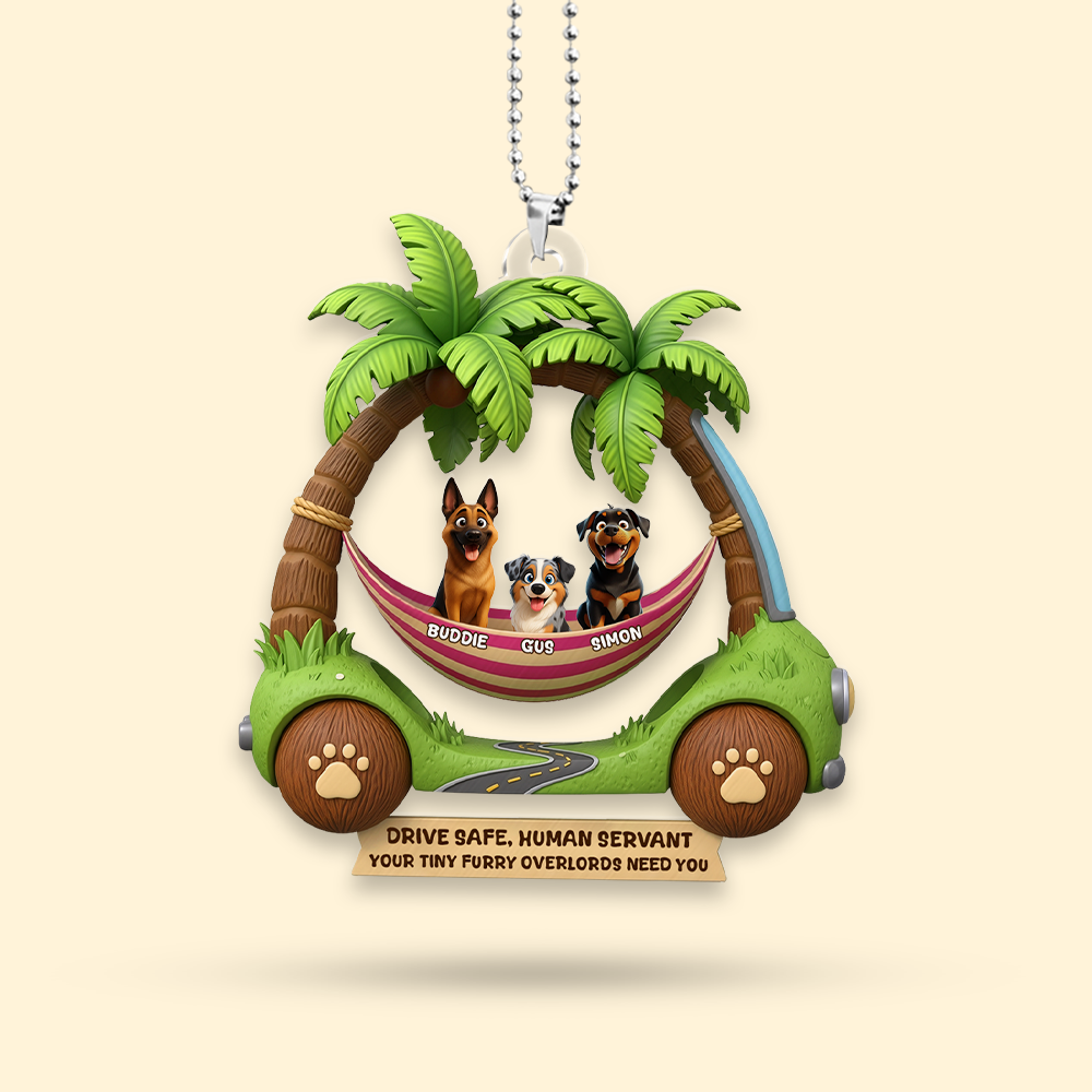 Furry Overlords Hammock Car Ornament - Personalized Gifts For Dog Lovers 04TGLU280725-Homacus