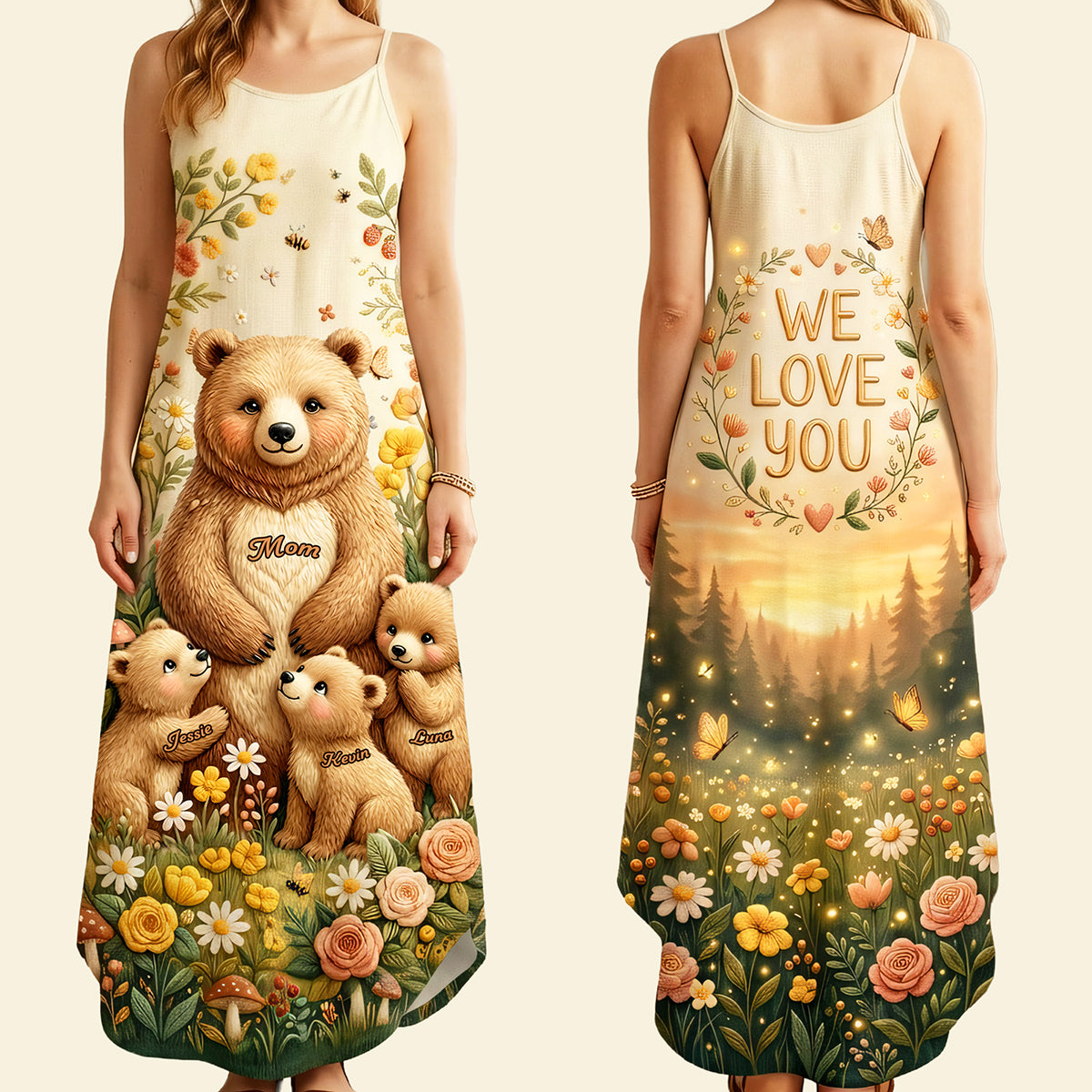 Mama Bear Maxi Dress - Personalized Gifts For Mom 04PATA270326-Homacus