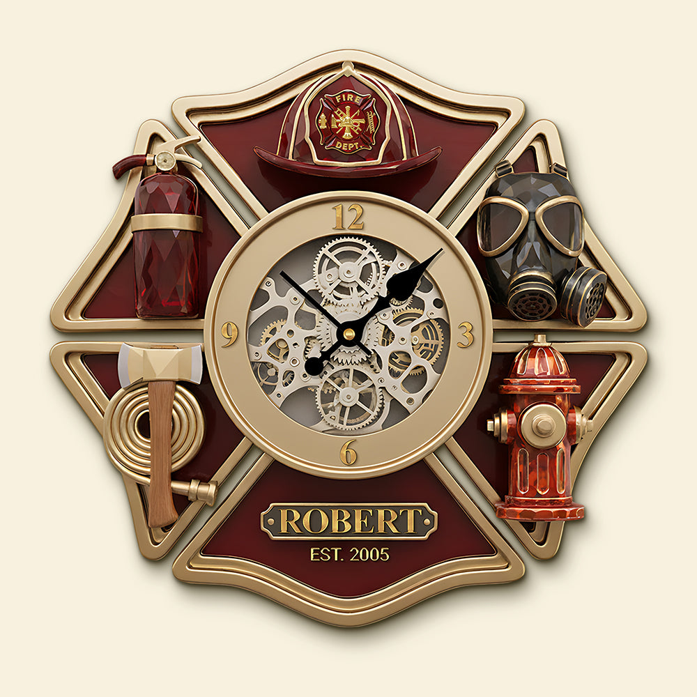 Firefighter Acrylic Hanging Wall Clock - Personalized Gifts For Firefighters 04kita311225-Homacus