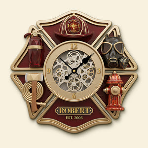 Firefighter Acrylic Hanging Wall Clock - Personalized Gifts For Firefighters 04kita311225-Homacus