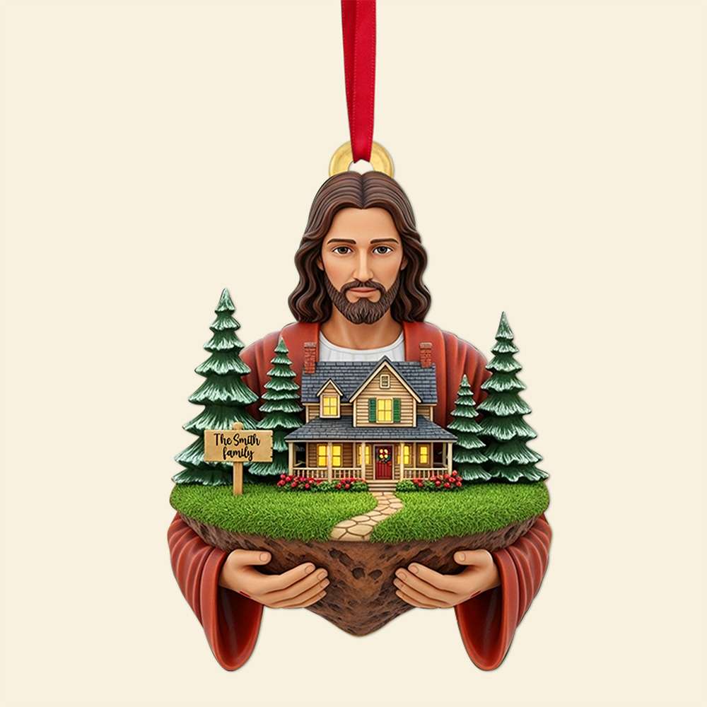 Blessed Family Christmas Ornament - Personalized Gift For Family 02TOLU130825-Homacus
