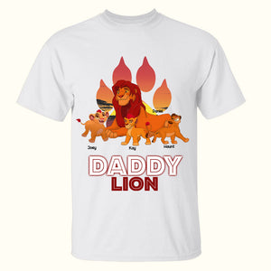 Personalized Gifts For Dad Shirt Daddy Lion & His Cubs 06OHLU220225-Homacus