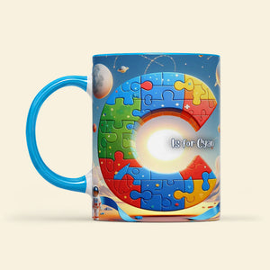 Personalized Gift For Autism Kid, 3D Puzzle Alphabet & Wandering Astronaut In Space 01QHLU060325-Homacus