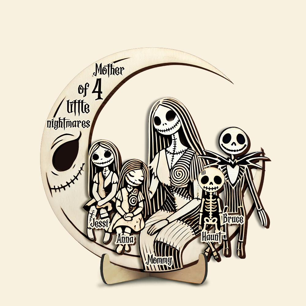 Nightmare Mom Wood Sign - Personalized Gifts For Mother 03TGLU010425-Homacus