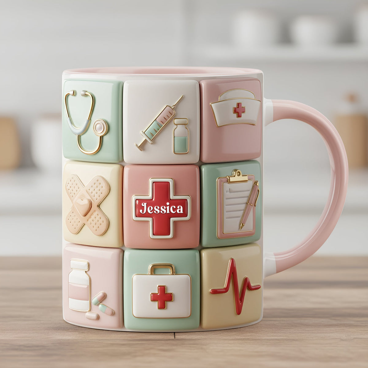 Medical Patchwork Accent Mug - Personalized Gifts For Nurses 01TOLU281025-Homacus