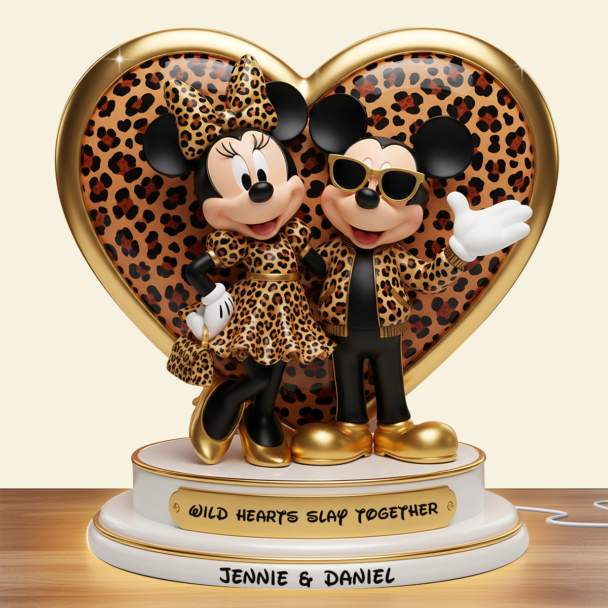Leopard Wild Hearts Light Box - Personalized Gift For Couples 05PGLU281125-Homacus